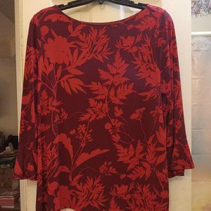 Liz Claiborne Long Sleeve Red and Black Blouse in Size 3X